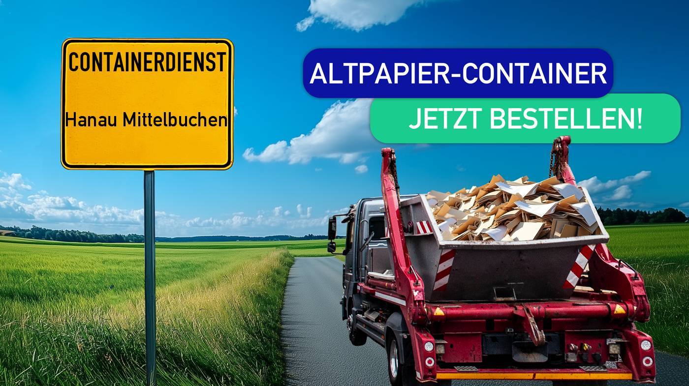 Containerdienst Hanau Mittelbuchen holt einen Altpapier-Container in Hanau Mittelbuchen ab - umweltfreundliche Entsorgung von Altpapier | ARM Entsorgung