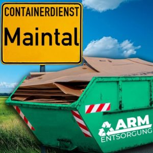 Containerdienst Maintal holt einen Altpapier-Container in Maintal ab - umweltfreundliche Entsorgung von Altpapier | ARM Entsorgung