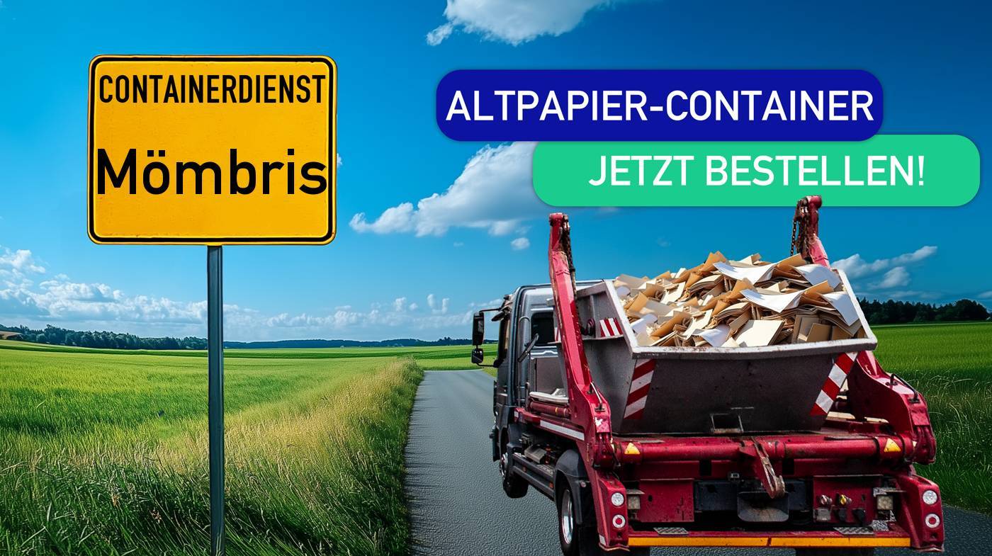 Containerdienst Mömbris holt einen Altpapier-Container in Mömbris ab - umweltfreundliche Entsorgung von Altpapier | ARM Entsorgung