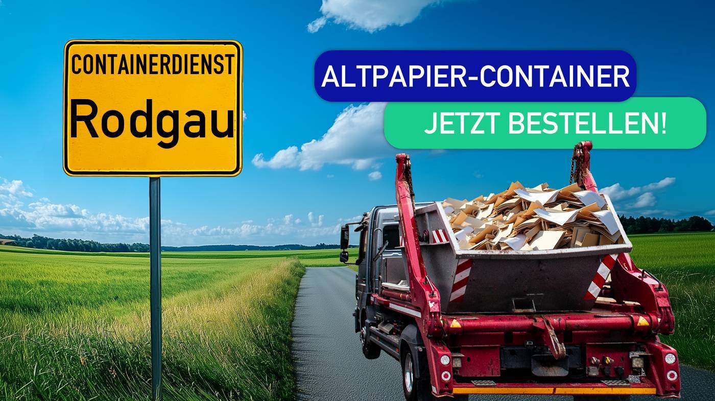 Containerdienst Rodgau holt einen Altpapier-Container in Rodgau ab - umweltfreundliche Entsorgung von Altpapier | ARM Entsorgung
