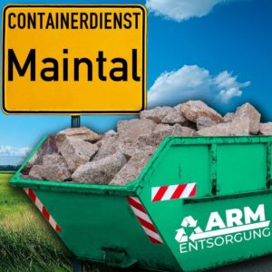 Containerdienst Maintal holt einen Bauschutt-Container in Maintal ab - umweltfreundliche Entsorgung von Bauschutt | ARM Entsorgung
