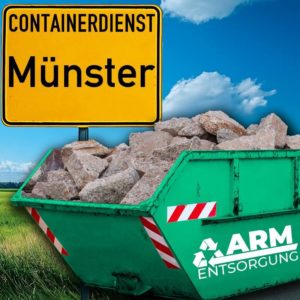 Containerdienst Münster holt einen Bauschutt-Container in Münster ab - umweltfreundliche Entsorgung von Bauschutt | ARM Entsorgung