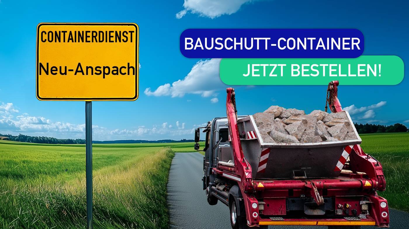 Containerdienst Neu-Anspach holt einen Bauschutt-Container in Neu-Anspach ab - umweltfreundliche Entsorgung von Bauschutt | ARM Entsorgung