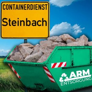 Containerdienst Steinbach holt einen Bauschutt-Container in Steinbach ab - umweltfreundliche Entsorgung von Bauschutt | ARM Entsorgung