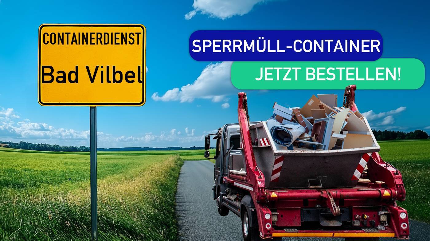 Containerdienst Bad Vilbel holt einen Sperrmüll-Container in Bad Vilbel ab - umweltfreundliche Entsorgung von Sperrmüll | ARM Entsorgung