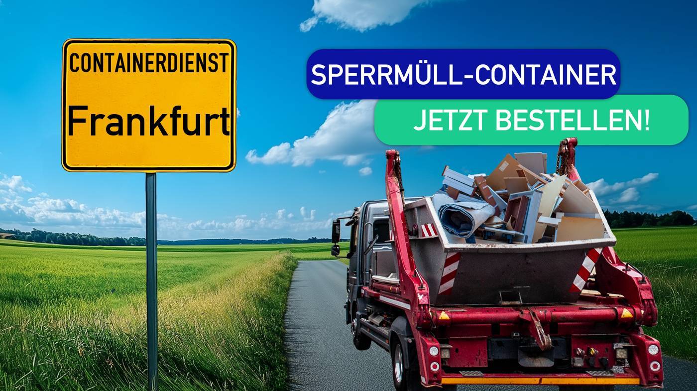 Containerdienst Frankfurt holt einen Sperrmüll-Container in Frankfurt ab - umweltfreundliche Entsorgung von Sperrmüll | ARM Entsorgung