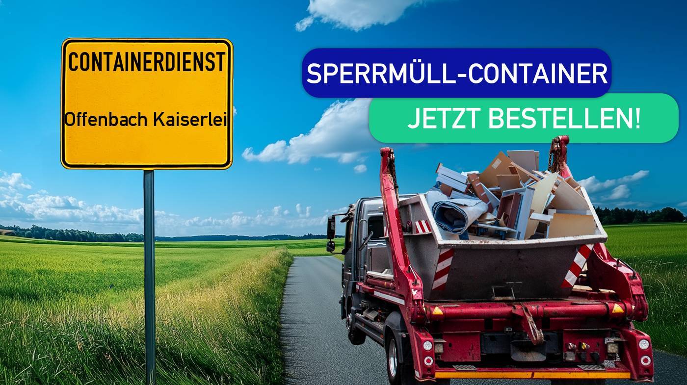 Containerdienst Offenbach Kaiserlei holt einen Sperrmüll-Container in Offenbach Kaiserlei ab - umweltfreundliche Entsorgung von Sperrmüll | ARM Entsorgung